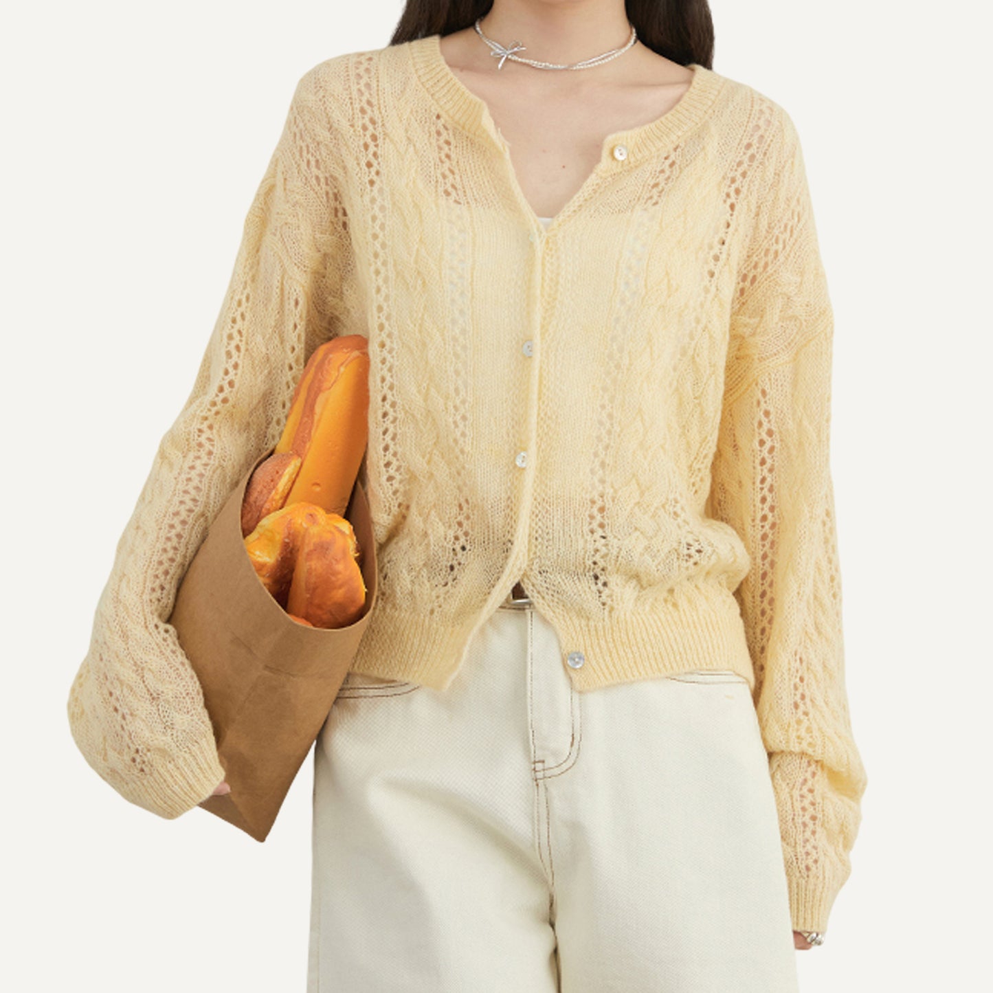 XAO Cardigan Saquito Tejido Cuello V