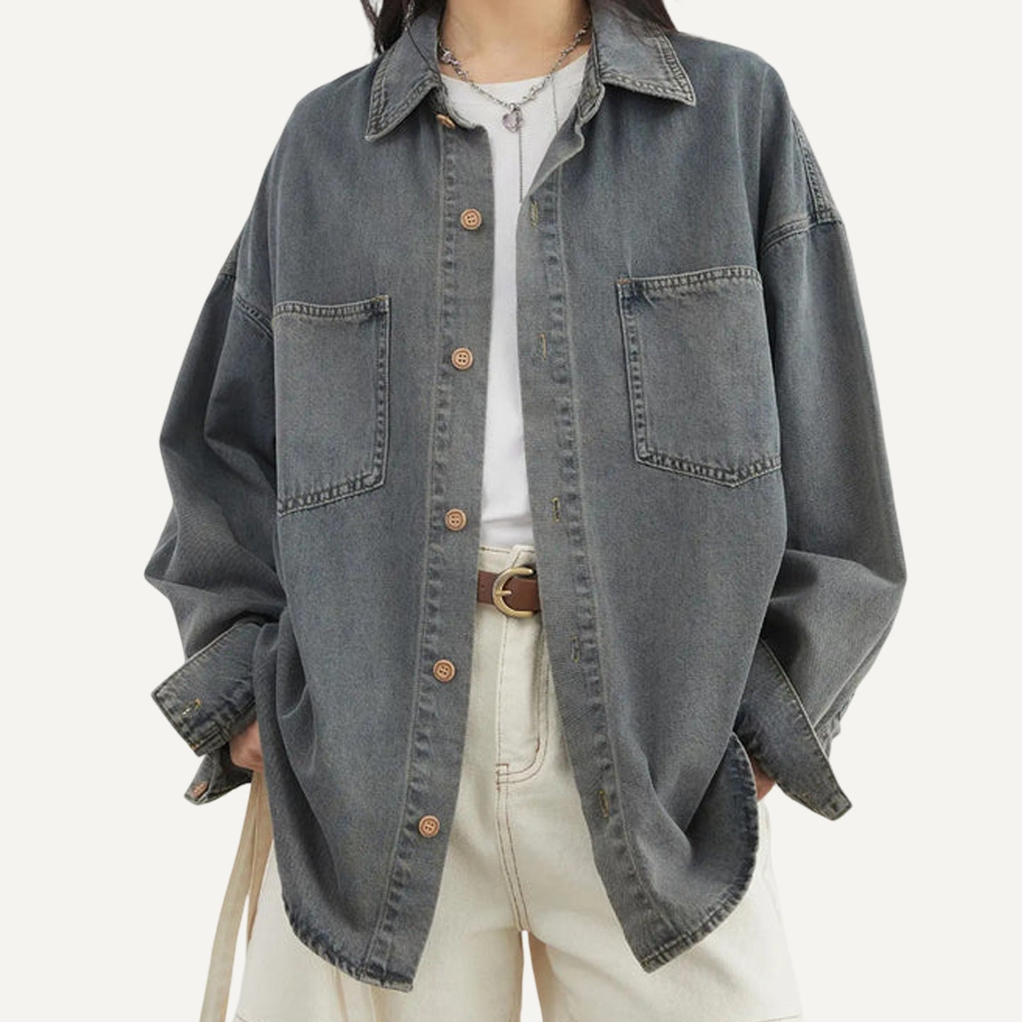 XAO Camisa Denim Larga