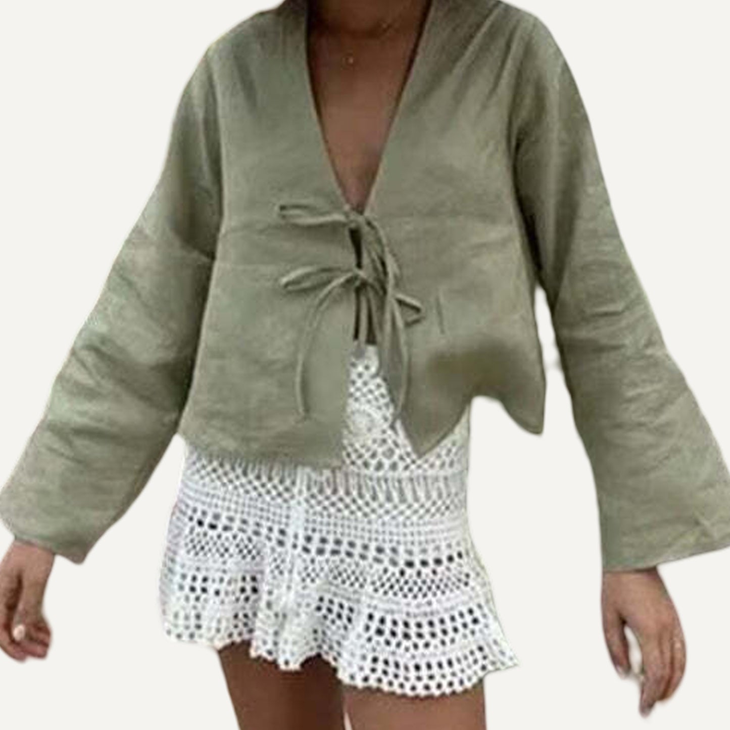 XAO Camisa con Lazo y Nudo Frontal