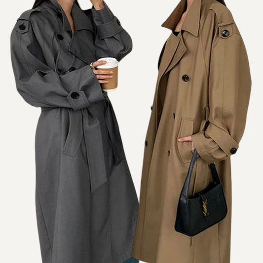 XAO Gabardina Larga Gris/Kaki