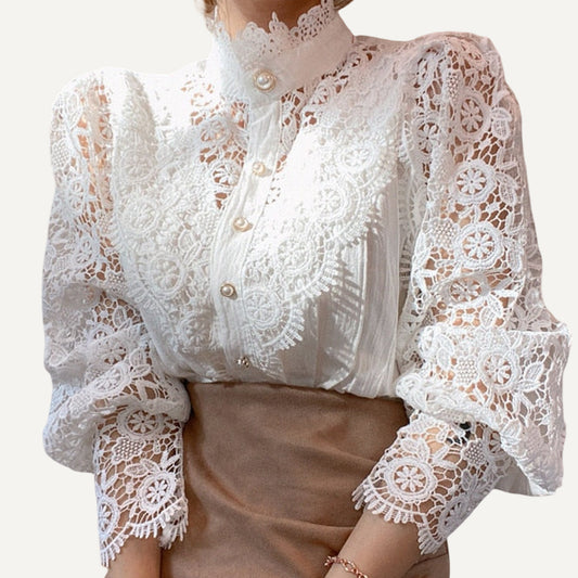 XAO Blusa Camisa encaje