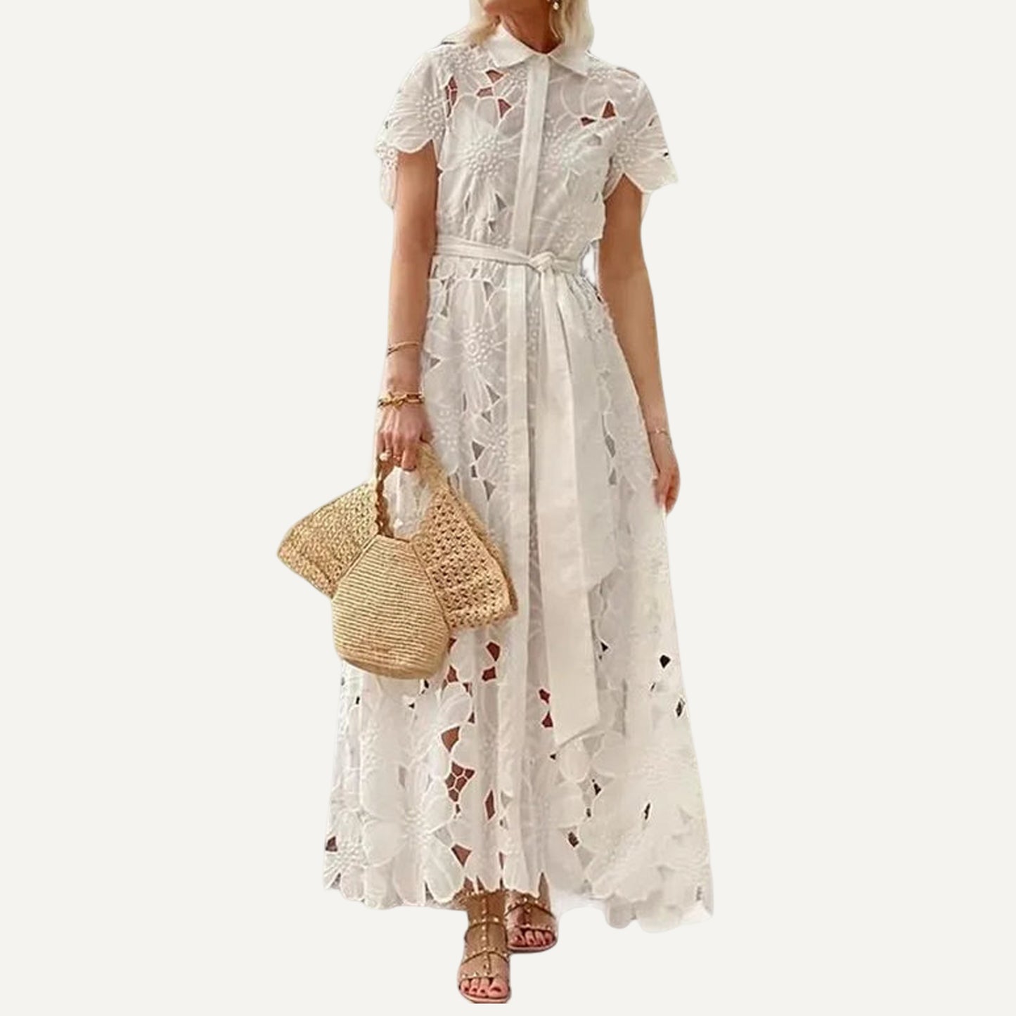 XAO Vestido Flores Encaje