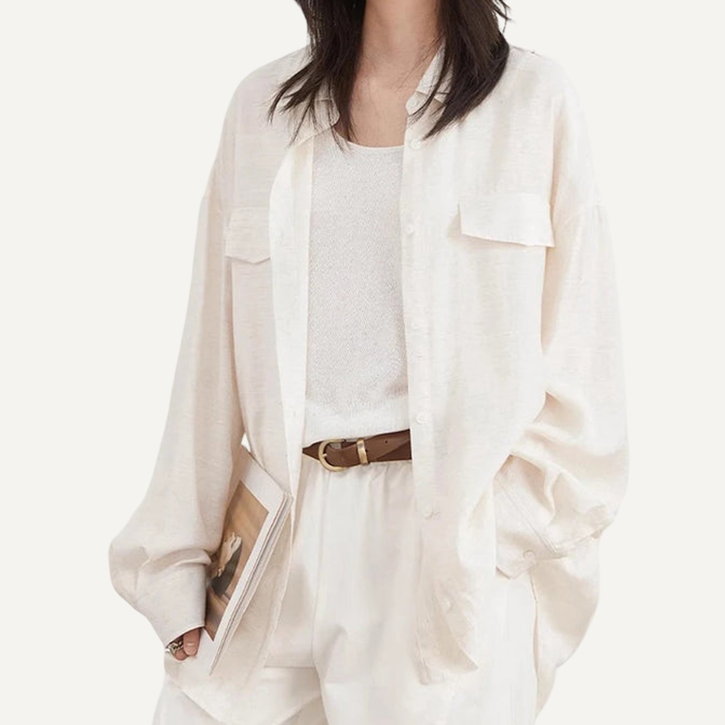 XAO Camisa Oversize Blanca de Algodón Suave