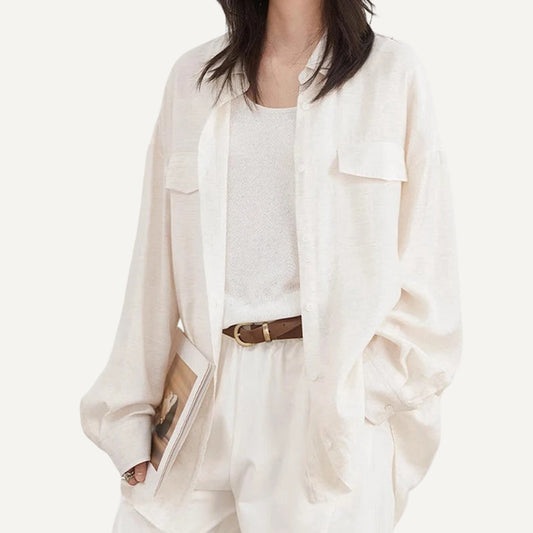 XAO Camisa Oversize Blanca de Algodón Suave