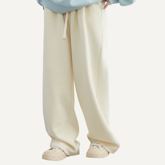 XAO Pantalón Ancho Crema de Tiro Alto