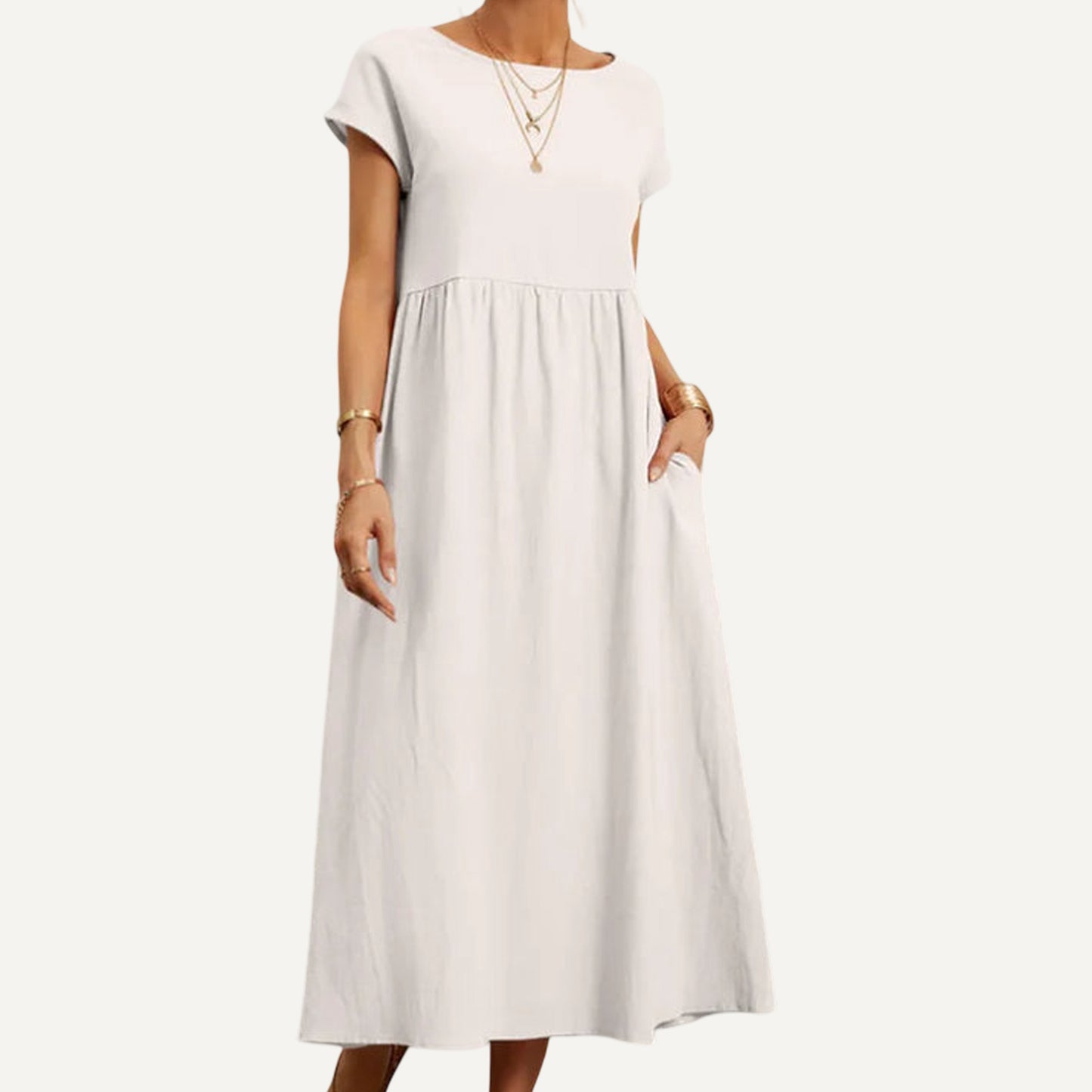 XAO Vestido Largo Minimal de Corte Limpio