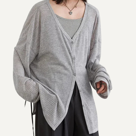 XAO Cárdigan Gris de Punto Suave