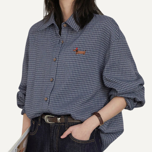 XAO Camisa cuadriculada con bordado