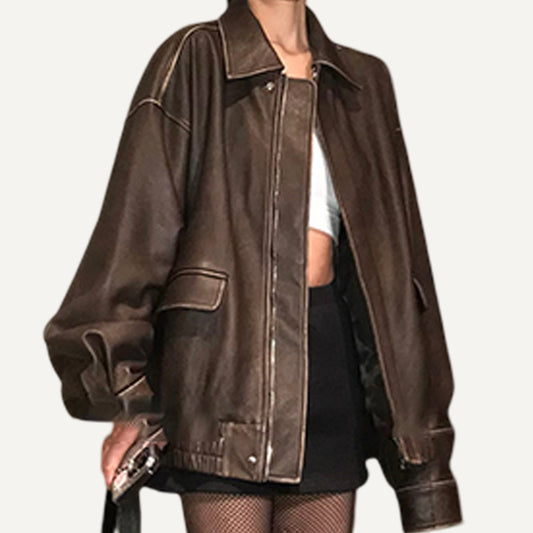 XAO Chaqueta Marron/Negra con cremallera