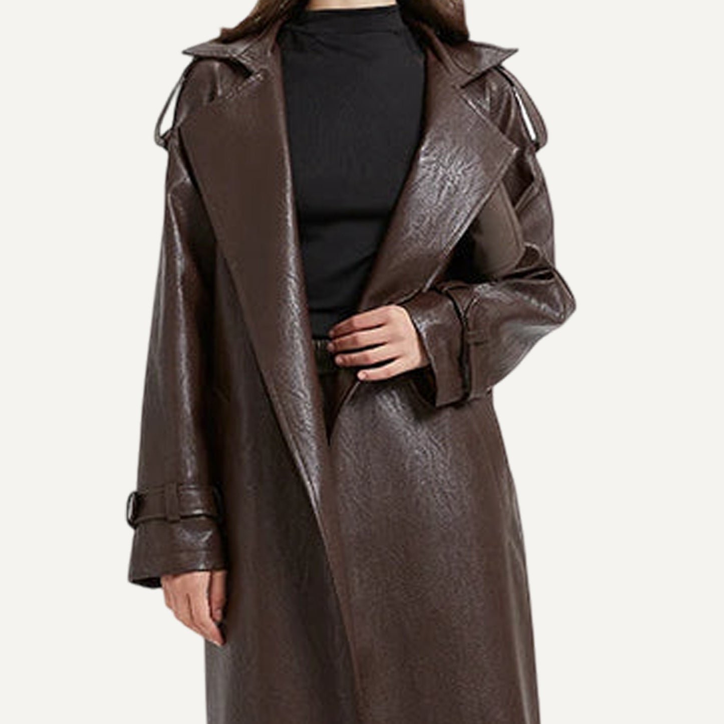 XAO Saco Gabardina Largo Cuero PV