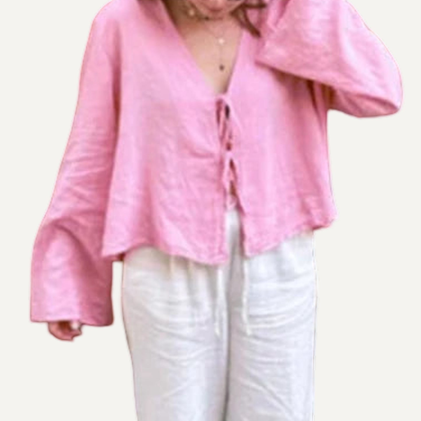 XAO Camisa con Lazo y Nudo Frontal