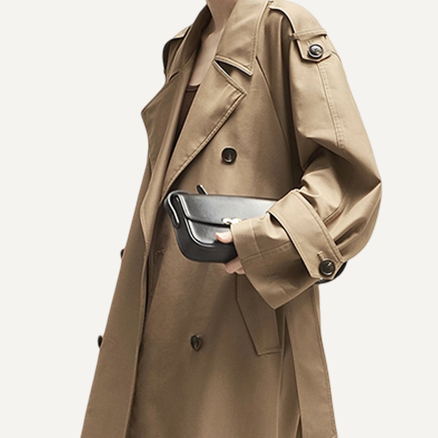 XAO Gabardina Larga Gris/Kaki