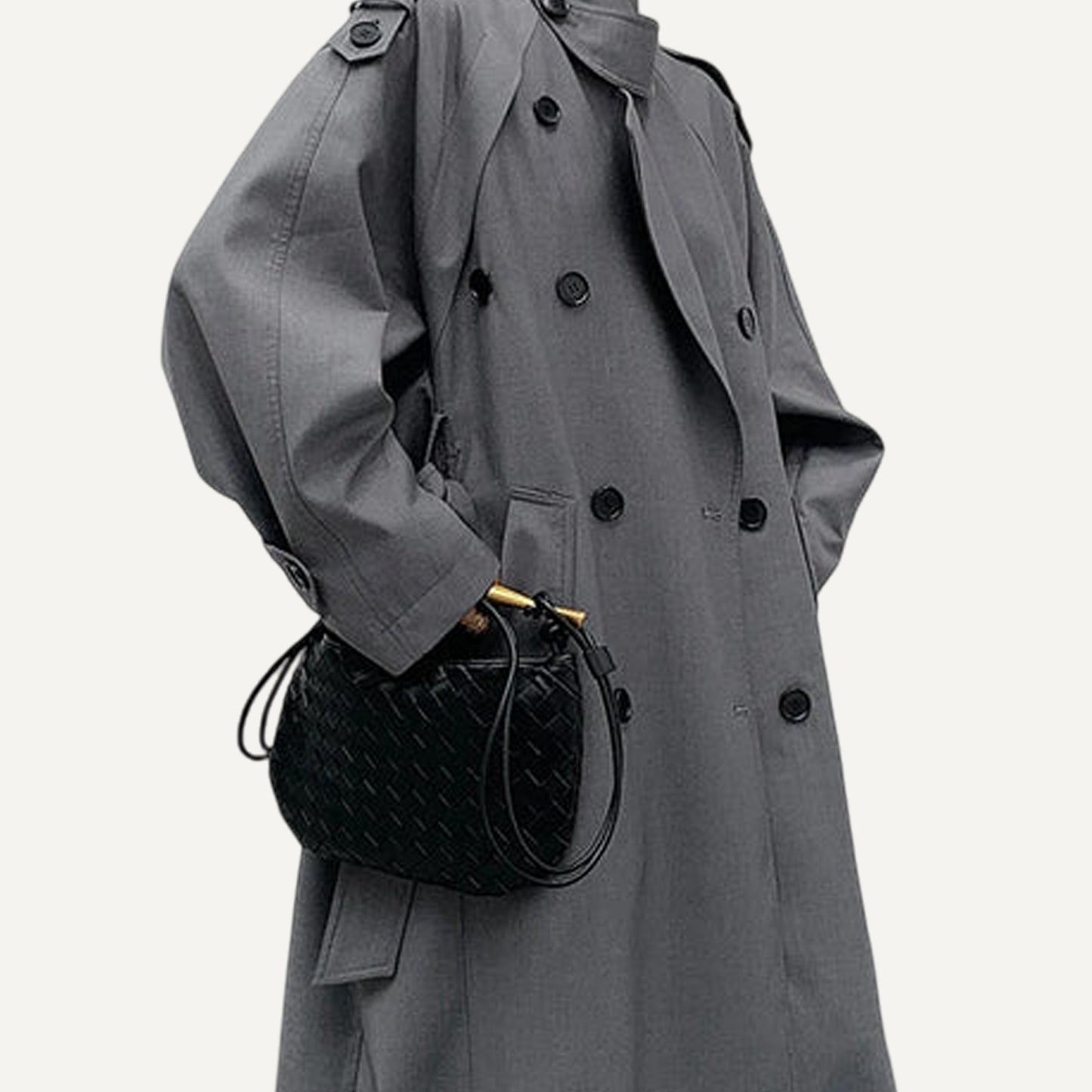 XAO Gabardina Larga Gris/Kaki