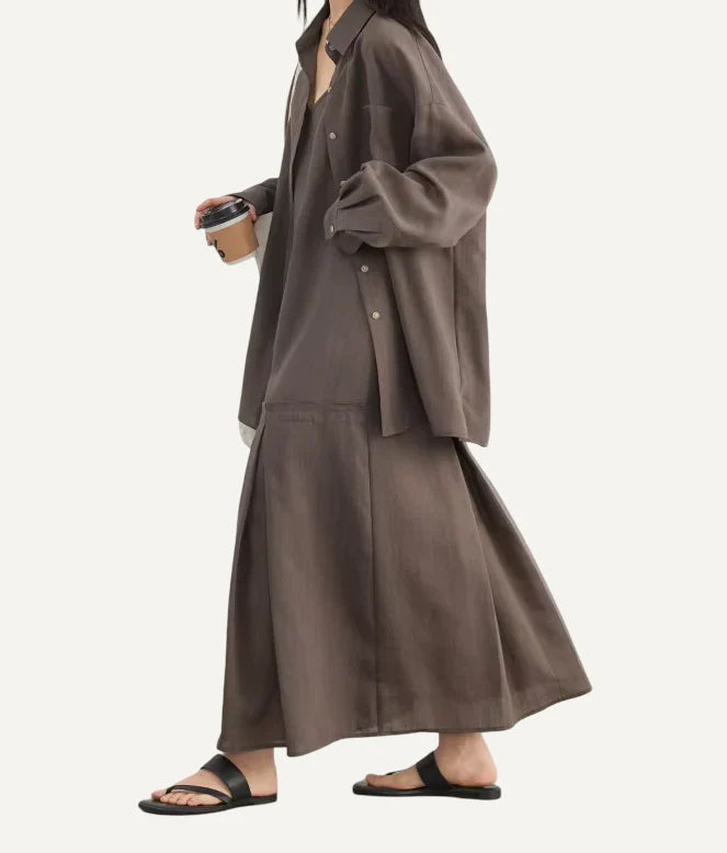 XAO Set Camisa y Vestido en Capas Livianas