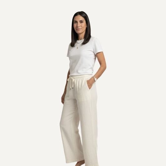 XAO Pantalones Anchos de Corte Recto