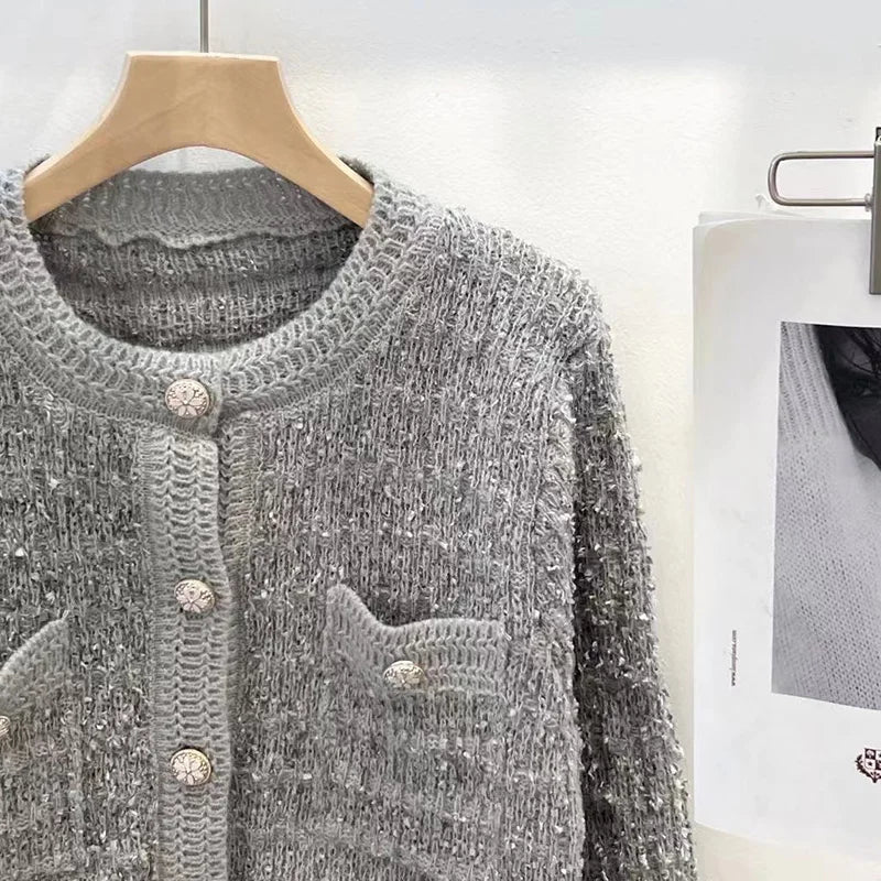 XAO Cárdigan Tweed Corto con Botones Joya