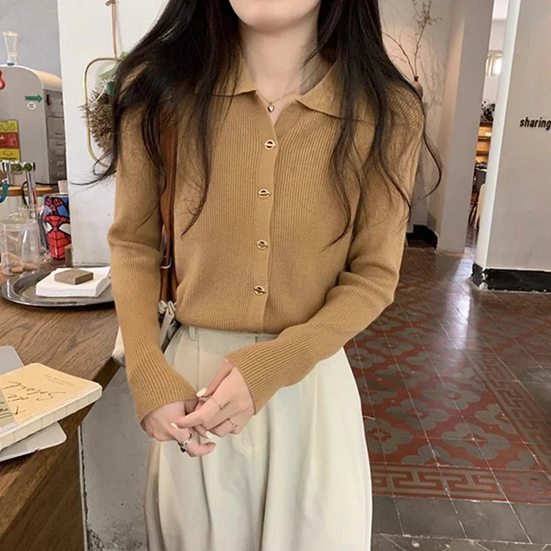 XAO Camisa Tejida Crema/Negro/Verde