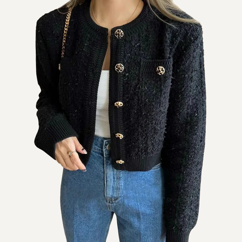 XAO Cárdigan Tweed Corto con Botones Joya