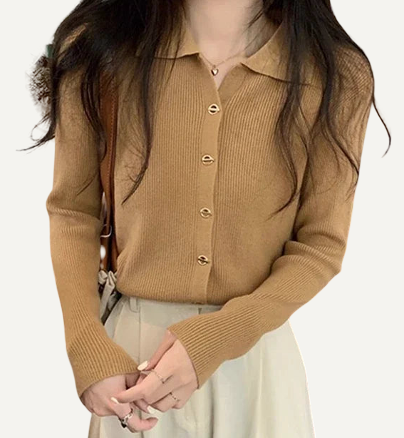 XAO Camisa Tejida Crema/Negro/Verde