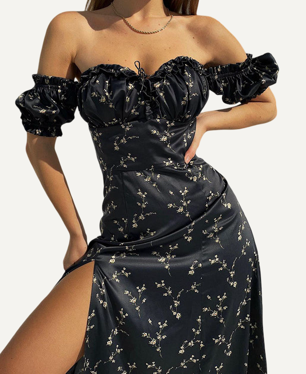 XAO Vestido antiguo hombros caidos