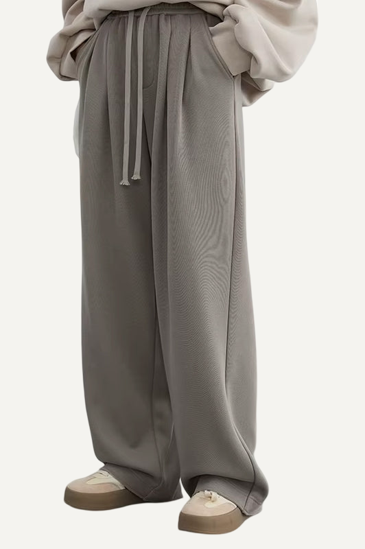 XAO Pantalón Ancho Crema de Tiro Alto