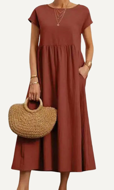 XAO Vestido Largo Minimal de Corte Limpio