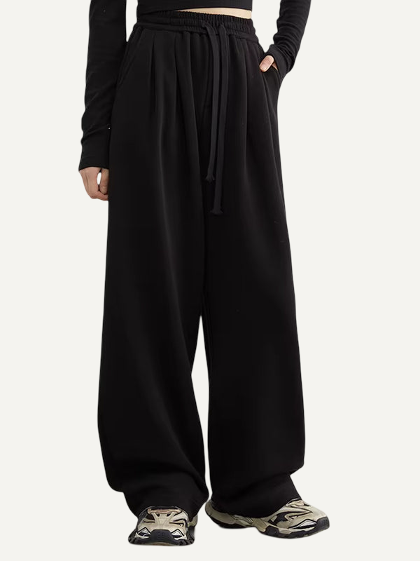 XAO Pantalón Ancho Crema de Tiro Alto